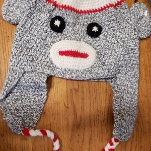 COPY - sock monkey cap chuyo made of alpaca NEW fits  child teen and adults